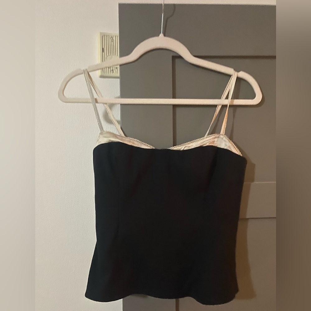 Reformation Melanie top Black/white Size 6